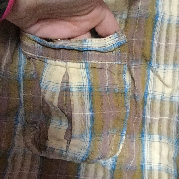 Free people plaid top shirt s 4 small stripe - Picture 3 of 5